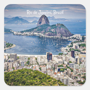 Rio de Janeiro, Brazilië stadsgezicht Vierkante Sticker