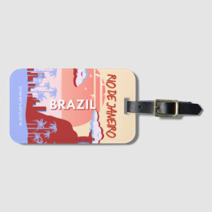 Rio de Janeiro Brazilië Travel Art Retro Poster Bagagelabel