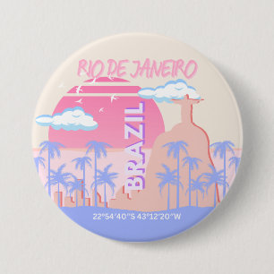 Rio de Janeiro Brazilië Travel Art Ronde Button 7,6 Cm