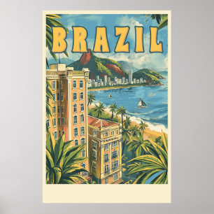 Rio de Janeiro, Brazilië Vintage reizen Poster