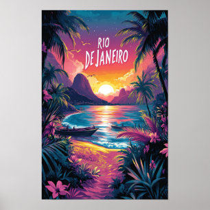 Rio de Janeiro Brazilië Vintage Reizen Poster
