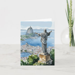 Rio de Janeiro Brazilië Waterverf Stationery Kaart