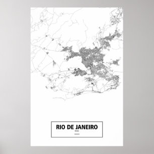 Rio de Janeiro, Brazilië (zwart op wit) Poster