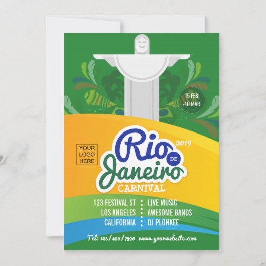 Rio de Janeiro Carnaval aangepaste logo (Voorkant)