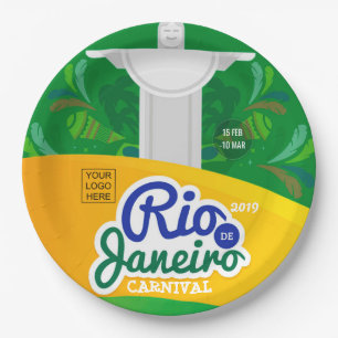 Rio de Janeiro Carnival, aangepast logo toevoegen Papieren Bordje