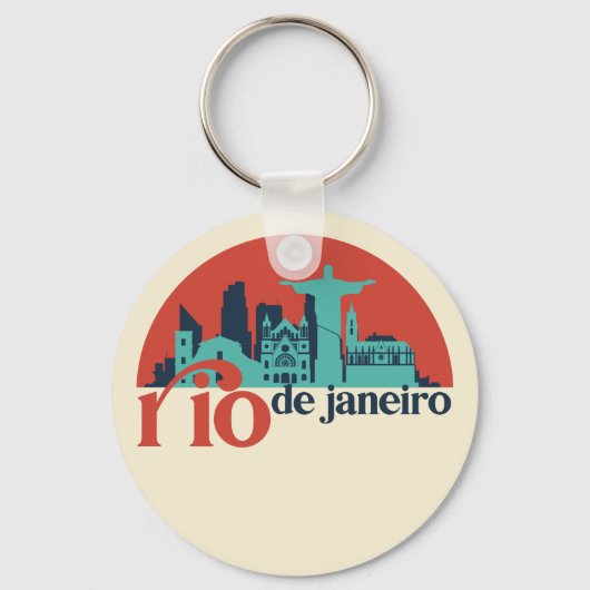 Rio de Janeiro City Skyline  Cityscape Sleutelhanger (Voorkant)