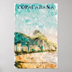 Rio de Janeiro Copacabana Strandschilderij Poster