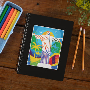 Rio de Janeiro Cristo Redentor Brazilië Kleurrijk Notitieboek