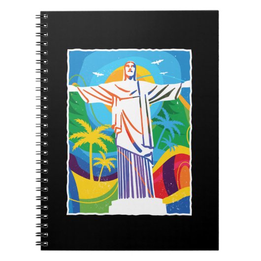 Rio de Janeiro Cristo Redentor Brazilië Kleurrijk Notitieboek (Voorkant)