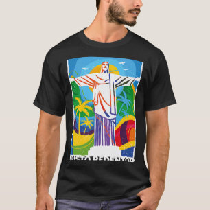 Rio de Janeiro Cristo Redentor Brazilië Skyline Si T-shirt