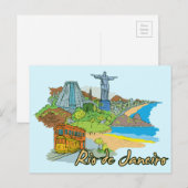 Rio de Janeiro, de beroemde stad Brazilië Briefkaart (Voorkant / Achterkant)