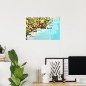 Rio de Janeiro-kaart Poster (Thuiskantoor)