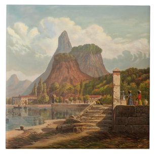 Rio de Janeiro, Mont Corcovado en Botafago Bay Tegeltje