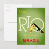 Rio de Janeiro Poster voor het reizen van mensen Briefkaart (Voorkant / Achterkant)