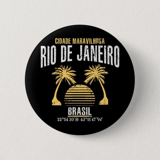 Rio de Janeiro Ronde Button 5,7 Cm (Voorkant)