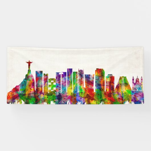 Rio de Janeiro - Skyline Brazilië Spandoek (Horizontaal)