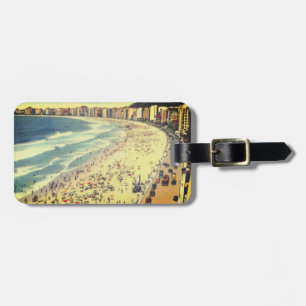 Rio de Janeiro, strand van Copacabana, Brazilië Bagagelabel