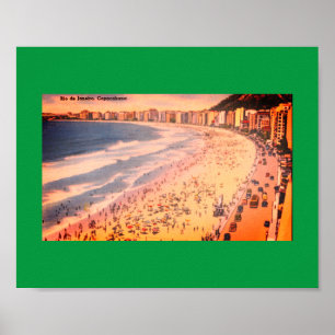 Rio de Janeiro,  strand van Copacabana, Brazilië Poster