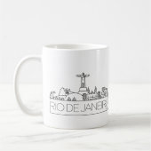 Rio De Janeiro Stylisé Skyline Café Mug (Gauche)