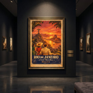 Rio de Janeiro Vintage Reisposter Brazilië Muurd Poster