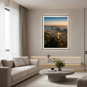 Rio de Janeiro Zonsondergang Canvas Afdruk