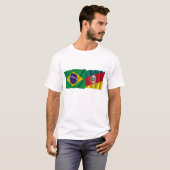 Rio Grande do Sul en de Golfvlaggen van Brazilië T-shirt (Voorkant volledig)