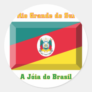 Rio Grande do Sul Flag Gem Ronde Sticker