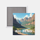Rio Grande in het Big Bend National Park Magneet (Voorkant / Achterkant)