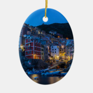 Riomaggiore at night Cinque Terre Liguria Italië Keramisch Ornament