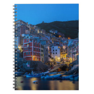 Riomaggiore at night Cinque Terre Liguria Italië Notitieboek