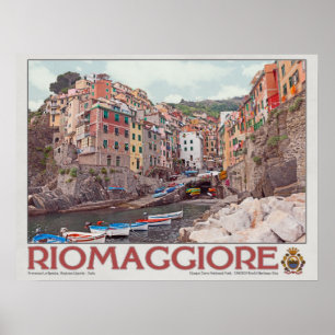 Riomaggiore Harbour - op White.jpg Poster