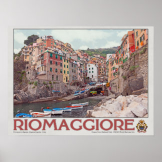 Riomaggiore Harbour - op White.jpg Poster