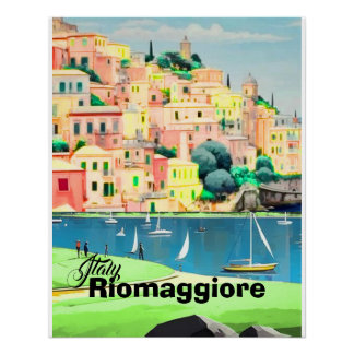 Riomaggiore Italië Reisansichtkaart | Reis Herinne Perfect Poster