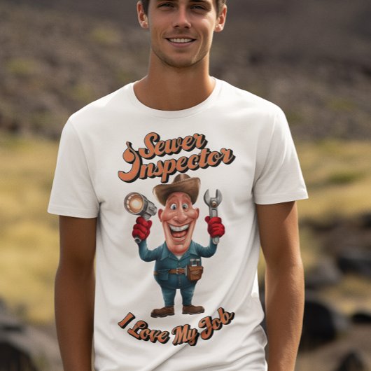 Rioolinspecteur met moersleutels t-shirt