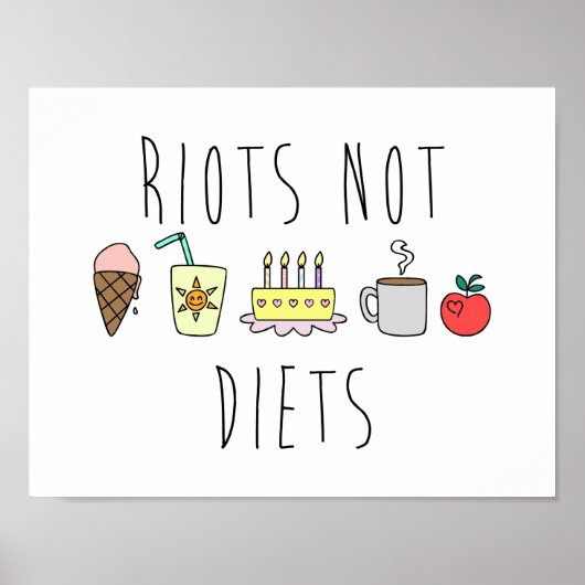 Riots Diëten 24x24 Matte Poster niet (Voorkant)