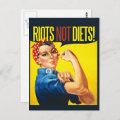 Riots niet Diëten -  feminisme Briefkaart (Voorkant / Achterkant)