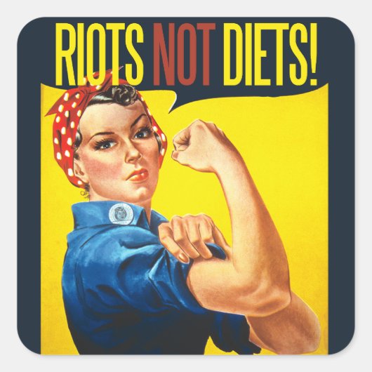 Riots niet Diëten -  feminisme Vierkante Sticker (Voorkant)