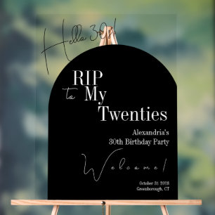 RIP 20 ans Bonjour 30 ans 30e anniversaire panneau