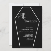 RIP 20s Gothic 30th Birthday Party Zwart-wit
