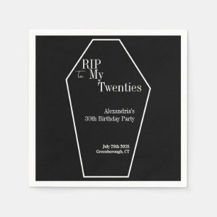RIP 20s Gothic 30th Birthday Party Zwart-wit Servet