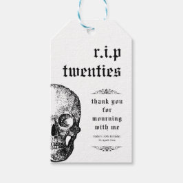 RIP 20s Twenties Grappige Uitvaartschedel 30e verj Cadeaulabel