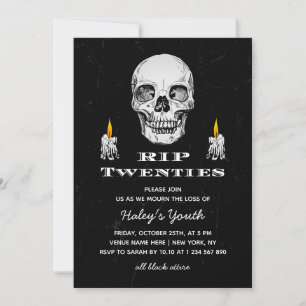 RIP 20s Twenties Skull Gothic Black 30e verjaardag Kaart