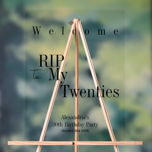 RIP 20s Typographie noire 30e anniversaire Bienven (Neutre)