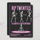 RIP 20s Zwart Roze Grappige Schedel 30e Verjaardag Kaart (Voorkant / Achterkant)