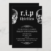 RIP 30s Thrities Funny Skull Funeral 40th Birthday Kaart (Voorkant / Achterkant)