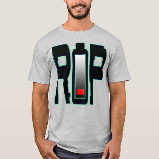 RIP-batterij Mannen T-shirt (Voorkant)