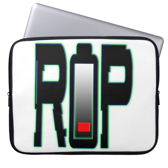 RIP batterij Neopreen laptophoes Laptop Sleeve (Voorkant)