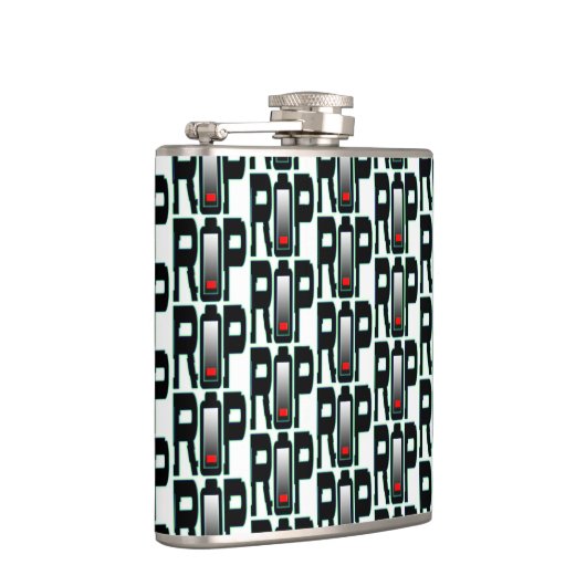 RIP batterij vinyl verpakt kolf Heupfles (Rechts)