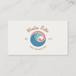 Rip Curl Wave Logo Surfinstructeur Visitekaartje