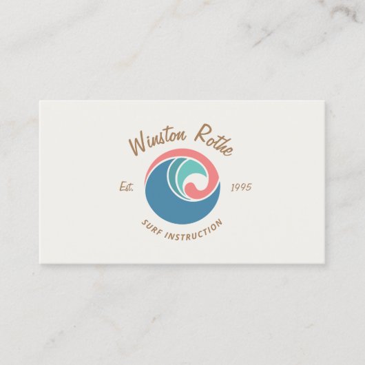 Rip Curl Wave Logo Surfinstructeur Visitekaartje (Voorkant)
